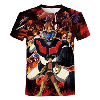 เสื้อยืดลําลอง แขนสั้น พิมพ์ลายหุ่นยนต์ Mazinger Z 3D โอเวอร์ไซซ์ สไตล์สตรีท แฟชั่นฮาราจูกุ สําหรับเด็กผู้ชาย และผู้หญิง