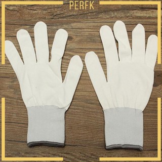[Perfk] ถุงมือผ้าฝ้ายไวนิล ป้องกันไฟฟ้าสถิตย์ สําหรับรถยนต์ 6 คู่
