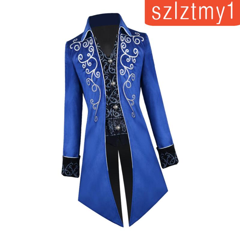 [szlztmy1] บุรุษสตรียุคกลาง Tailcoat Steampunk ปกยาวเสื้อคลุม Trench Coat แจ็คเก็ตเครื่องแต่งกายสําหรับคอสเพลย์พรหมงานแต่งงาน