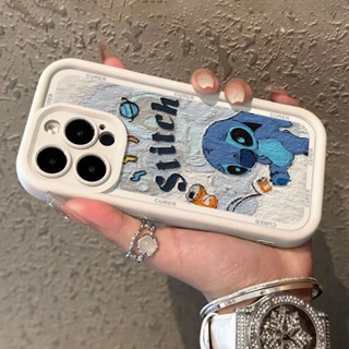 Hsgg เคสโทรศัพท์มือถือแบบนิ่ม กันกระแทก ลาย Stitch เสียใจ สําหรับ Iphone 13 14promax 12 11 7 8