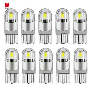 หลอดไฟ LED 6000K Canbus T10 168 194 W5W สีขาว สําหรับติดป้ายทะเบียนรถยนต์ 10 ชิ้น