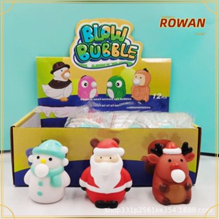 Rowans ของเล่นเป่าฟองสบู่ ลายการ์ตูนคริสต์มาส ของขวัญสําหรับเด็ก 3 ชิ้น