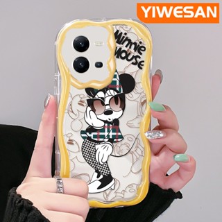 เคสโทรศัพท์มือถือ ซิลิโคน ใส กันกระแทก ลายการ์ตูนมินนี่เมาส์ สีครีม แฟชั่น สําหรับ VIVO V25 5G V25E X80 Lite V21E Y73 2020