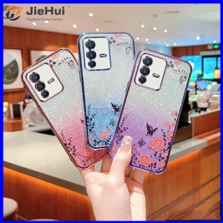 Jiehui เคสโทรศัพท์มือถือ ลายผีเสื้อกระพริบ สําหรับ vivo V23 5G V23E V25 V25E V27 5G V27E MMHY