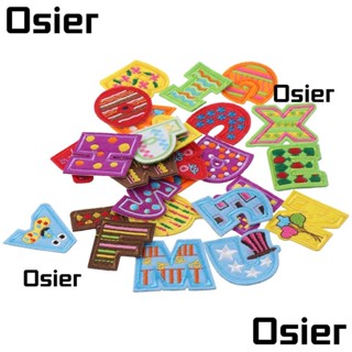 Osier1 แผ่นแพทช์รีดติดเสื้อผ้า ลายตัวอักษร a-Z หลากสี 26 ชิ้น