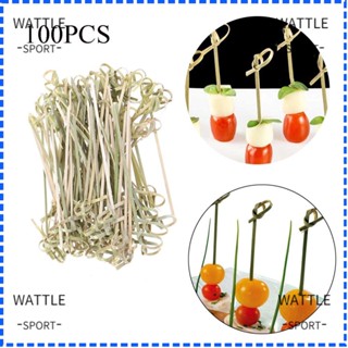 Wattle ส้อมจิ้มผลไม้ ค็อกเทล บาร์บีคิว ปาร์ตี้ ตกแต่งบาร์ 100 ชิ้น