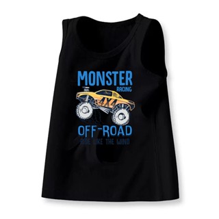 Lolocee Monster Truck เสื้อยืดลําลอง สําหรับเด็กผู้ชาย อายุ 3-14 ปี เหมาะกับฤดูร้อน