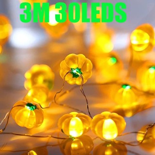 สายไฟ Led 30 ดวง รูปฟักทอง ใช้แบตเตอรี่ สําหรับแขวนตกแต่งปาร์ตี้ฮาโลวีน