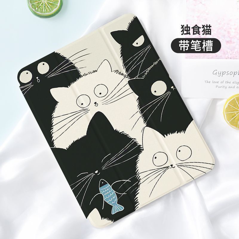 เคสแท็บเล็ต TPU กันตก ลายการ์ตูนแมว สําหรับ iPad gen10 2022 gen5 gen6 9.7 Air5 Air4 gen9 gen8 gen7 10.2 iPad Pro 11