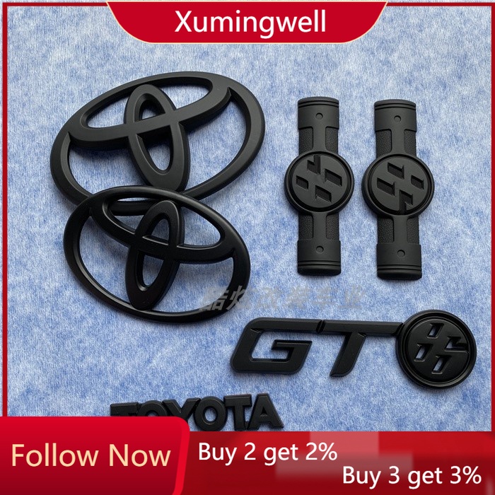 Xuming GT86 โมเดล 86 โลโก้รถยนต์ ด้านหน้า และด้านหลัง 86 บังโคลน 86 ป้ายกลม ป้ายโตโยต้า ป้ายสีดํา สติกเกอร์รถ Toyota