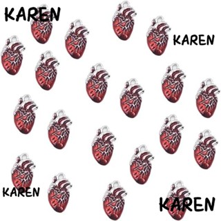 Karen จี้รูปหัวใจ อัลลอย สําหรับทําเครื่องประดับ สร้อยคอ งานฝีมือ 20 ชิ้น