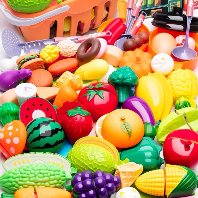 ของเล่นผักและผล เด็กตัดผลไม้ ผลไม้ปลอม ผักปลอม  ของเล่นอาหาร ของเล่นบทบาทสมมติ - รูปที่ 2