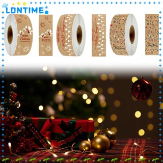 Lontime สติกเกอร์กระดาษคราฟท์ ลายสุขสันต์วันคริสต์มาส สําหรับตกแต่ง 150 ชิ้น