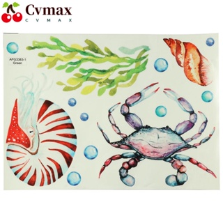 Cvmax สติกเกอร์ PVC ลายปลาทะเล เรืองแสงในที่มืด กันน้ํา ลอกออกได้ สําหรับติดตกแต่งผนังห้องน้ําเด็ก