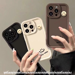 เคสโทรศัพท์มือถือแบบนิ่ม กันกระแทก ลายการ์ตูนหน้ายิ้ม 3D เรียบง่าย สําหรับ Redmi Note 11 12 10s 8 10 9 Pro Max Redmi 10C A1 9A 9 9T A2 10A 9C NFC POCO M3