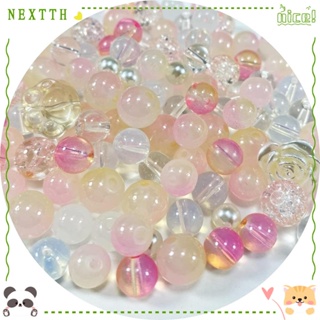 Nextth ลูกปัดแก้วคริสตัล คละขนาด 100 กรัม สีชมพูอ่อน สําหรับทําเครื่องประดับ ต่างหู DIY