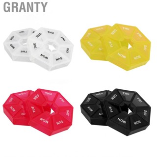 Granty 2Pcs 2 Times A Day Weekly  Organizer Box 7 Small Container Holder Dispenser