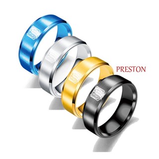 Preston แหวนสเตนเลส ลายอนิเมะผ่าพิภพไททัน สีเงิน สําหรับแฟนคลับ ของขวัญ