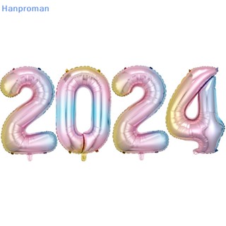 Hanproman&gt; ลูกโป่งฟิล์มอลูมิเนียม รูปตัวเลข 2024 สําหรับตกแต่งปาร์ตี้ปีใหม่ 1 ชุด