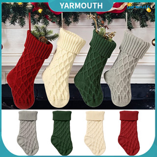 Yyr-- ถุงเท้าผ้าขนสัตว์ ขนาดใหญ่ 14 นิ้ว สีพื้น สําหรับตกแต่งคริสต์มาส