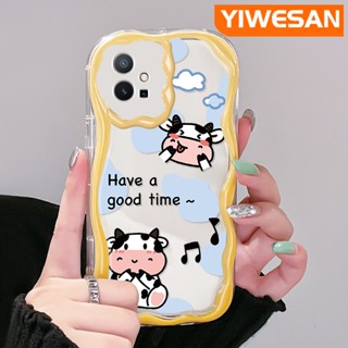 เคสโทรศัพท์มือถือใส แบบนิ่ม ลายการ์ตูนวัว กันกระแทก สําหรับ vivo y55 y75 5G y55s 2023 y33s 2023 y33e y52t y30 t1 5G iqoo z6