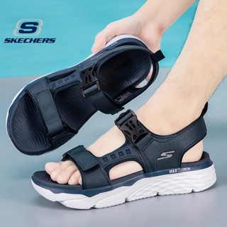 เวลา จํากัด ราคาถูก !! Skechers_ MAX CUSHION รองเท้าแตะลําลอง ผ้าตาข่าย ระบายอากาศ ขนาดใหญ่ สําหรับผู้ชาย เหมาะกับการเล่นโยคะ