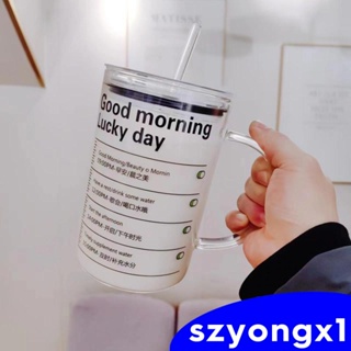 [Szyongx1] แก้วมักดื่มน้ํา แก้วกาแฟ ทนความร้อนสูง 1000 มล. ของขวัญวันเกิด สําหรับนม น้ําผลไม้