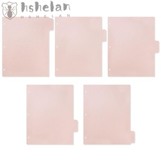 Hshelan แฟ้มพลาสติก 3 ห่วง ขนาด A4 สีชมพูอ่อน 5 ชิ้น สําหรับสํานักงาน