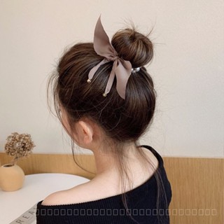 0912YWGM Mori Style Pearl Bowknot Headband Female Ponytail Super Fairy Internet Celebrity Large Intestine Hair Ring Simple Ins Hair Band ABNH