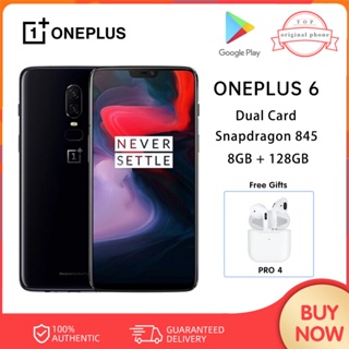 สมาร์ทโฟน Oneplus 6 Android ปลดล็อกแล้ว 6.28 นิ้ว แรม 8GB รอม 128GB ซิมการ์ดคู่ ลายนิ้วมือ กล้องหลังคู่ โทรศัพท์ มือสอง ใหม่ 98%