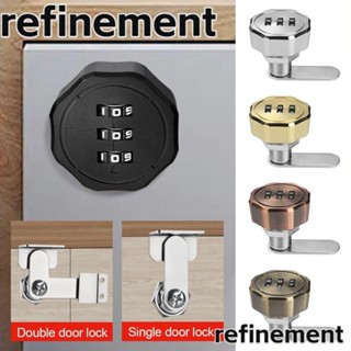 Refinement อุปกรณ์ล็อคลิ้นชัก ตู้จดหมาย เฟอร์นิเจอร์ ดิจิทัล โลหะผสมสังกะสี 3 รหัส