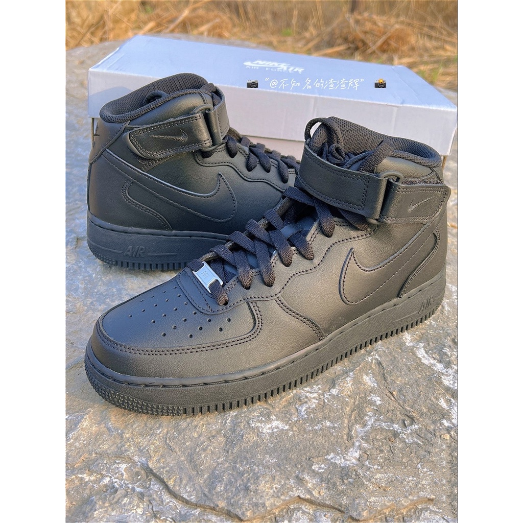 Nike Air Force 1 Mid '07 Original High Top Sports Men's Casual Women's Shoes Pure White "Pure Black