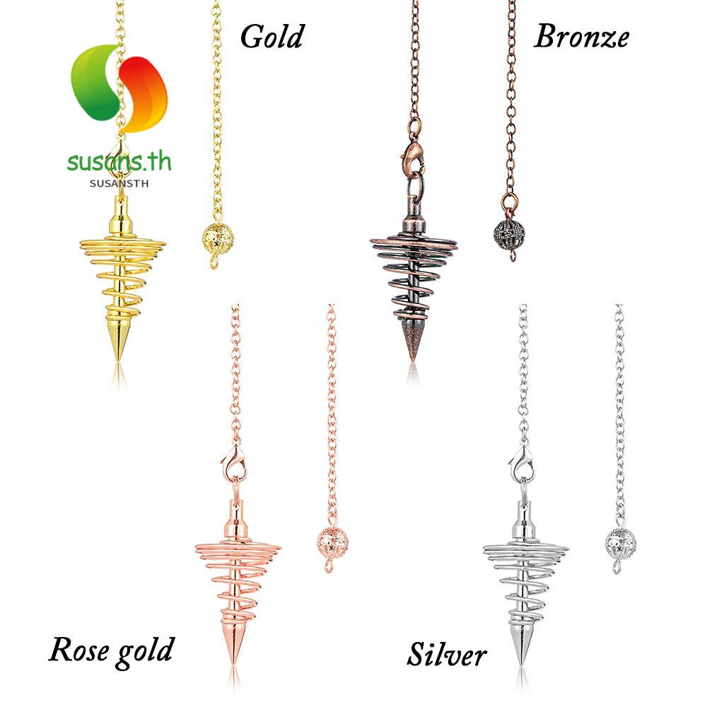 SUSANS Chain Reiki Pendulum Pendant Fashion Jewelry Healing Pyramid Pendule Reiki Spiral Cone Patter