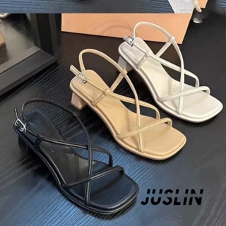 JUSLIN  รองเท้าส้นสูง รองเท้าแตะ รองเท้าส้นสูงผู้หญิง 2023 ใหม่  พิเศษ คุณภาพสูง ins Chic B94G0IV 37Z230910