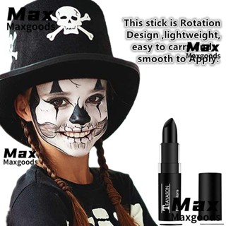 Maxg เครื่องสําอาง ครีมทาหน้า ตา ตัวตลก สีดํา เกลี่ยได้ จมูก และริมฝีปาก|เครื่องแต่งกายคอสเพลย์ Sfx สีดํา แบบมืออาชีพ สําหรับปาร์ตี้ฮาโลวีน