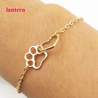 Lantern สร้อยข้อมือ จี้อุ้งเท้าสัตว์เลี้ยง สุนัข แมว หัวใจ น่ารัก สําหรับผู้หญิง