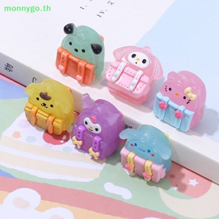 Monnygo กระเป๋าเป้สะพายหลัง เรซิ่น ลายการ์ตูนอนิเมะน่ารัก 3D มีกาวในตัว DIY อุปกรณ์เสริม สําหรับเครื่องประดับ ตกแต่งเคสโทรศัพท์มือถือ 5 ชิ้น