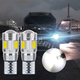 หลอดไฟ LED T10 W5W 12V 5630 SMD 6500K สีขาว 2 ชิ้น