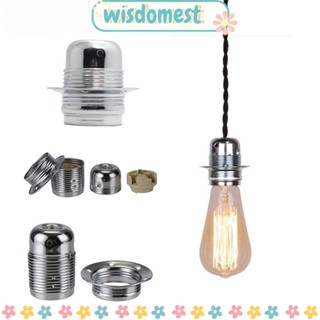 Wisdomest ซ็อกเก็ตไฟ พร้อมแหวน แกนเซรามิคอัลลอย E27 สไตล์เรโทร DIY อุปกรณ์เสริม สําหรับโคมไฟ