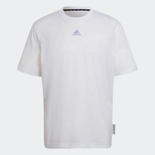 adidas ไลฟ์สไตล์ เสื้อยืดผ้าตาข่ายพิมพ์ลาย AEROREADY ผู้ชาย สีขาว HB6556