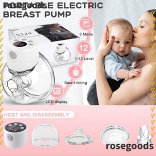 Rosegoods1 เครื่องปั๊มนมไฟฟ้า หน้าจอ LED เสียงเงียบ สําหรับให้นมเด็ก