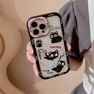 Dd เคสโทรศัพท์มือถืออะคริลิค ลายแมว ดาว สีดํา สําหรับ Apple iPhone 13 12 Promax XS 13 Promax 78 Plus 14 Promax 7 8 15 Pro 15 Promax