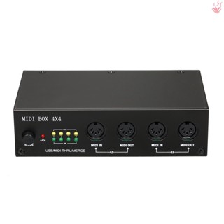 Y-um4x4 กล่องอินเตอร์เฟซ USB MIDI 4 IN 4 Out 64 MIDI 4i 4o Merge 2i4o MIDI 4X4