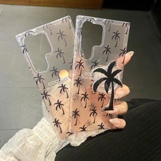 เคสโทรศัพท์มือถือเจลนิ่ม ลายต้นมะพร้าว พร้อมขาตั้ง สําหรับ Samsung Galaxy A53 A53 A33 A23 A13 A72 A52 A42 A32 A22 A71 A51 A30 A50