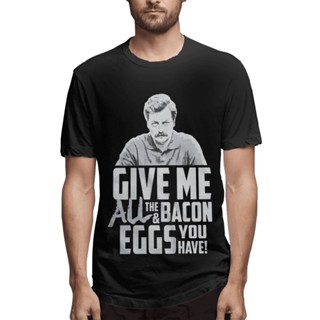 เสื้อเชิ้ต พิมพ์ลายหงส์ Give Me Bacon And Eggs ขนาดใหญ่ สไตล์คลาสสิก ให้เป็นของขวัญ สําหรับผู้ชาย