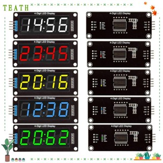 Teath โมดูลนาฬิกาดิจิทัล หน้าจอ LED 7 ส่วน TM1637 0.56 นิ้ว 4 หลัก สีแดง เขียว ขาว เหลือง ฟ้า สําหรับ Arduino 5 แพ็ค