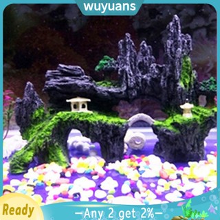 Wuyuans ถ้ําภูเขา หินเรซิน สําหรับตกแต่งตู้ปลา