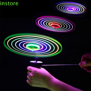 Instore ของเล่นใบพัดบิน UFO มีไฟ Led สุ่มสี สําหรับเล่นเกมกลางแจ้ง