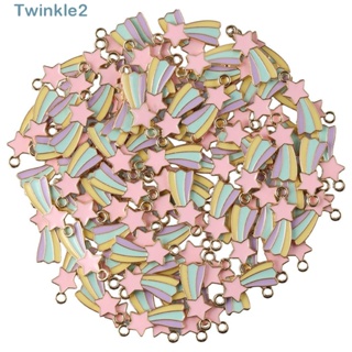 Twinkle จี้รูปสายรุ้ง อัลลอย สีรุ้ง สําหรับตกแต่ง DIY 100 ชิ้น