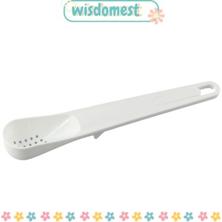 Wisdomest 2-in-1 ส้อมจิ้มผลไม้ พลาสติก ขนาดเล็ก แบบพกพา ทนทาน สีขาว อเนกประสงค์ สําหรับกรองน้ํามัน น้ําผลไม้